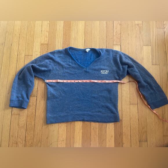 50s Vintage Navy Blue Notre Dame Rayon Knit Sweater - Picture 8 of 9